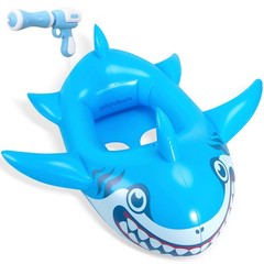 Inflatable Shark Pool Float for Kids 3-10 with Water Gun – Beach Fun