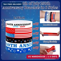 Moon Boat 100 Sets 250th Anniversary 4th of July Party Favors Patriotic Silicone
