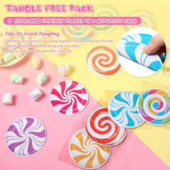 8 Pieces Candy Party Decorations Candyland Paper Garlands Candy Paper Cutouts Lo