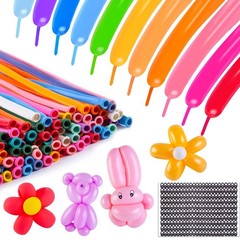 260 Twisting Balloons 100 Pcs Assorted Colors Latex Long Animal Shapes Decor