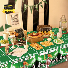 4Pcs Football Tablecloths, Rectangular Birthday Decorations Table Covers, Dispos