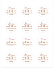 15 MIS QUINCE CROWN NAME PERSONALIZED PARTY BIRTHDAY STICKER DIFFERENT SIZES
