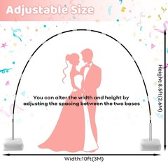 Black Balloon Arch Stand Kit, Adjustable Balloon Arch Stands for Floor Garden…