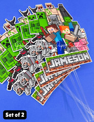 Minecraft Party supplies,Cutouts for DIY Centerpieces & Cake Toppers-SET OF 2