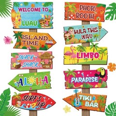 20 Pieces Luau Party Decorations Hawaiian 8.5 x 11 inches, Clear