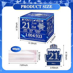21St Birthday Money Box for Her Him, 21 Years Old Birthday Decorations, Fun P…