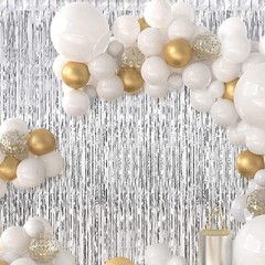 30 Pack Silver Foil Fringe Curtains Photo Booth Backdrop Party 3.3×8.2 Feet