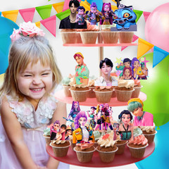 FREE PERSONALISED KPOP TOPPER CUPCAKE CAKE PARTY DECORATIONS SUPPLIES