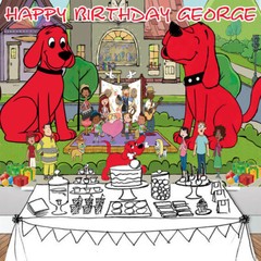 Clifford the Big Red Dog Personalised Custom Banner Backdrop Party Supplies Gift