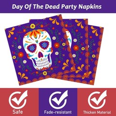 Complete 96 Pcs Mexican Fiesta Tableware Set for Day of The Dead Celebrations