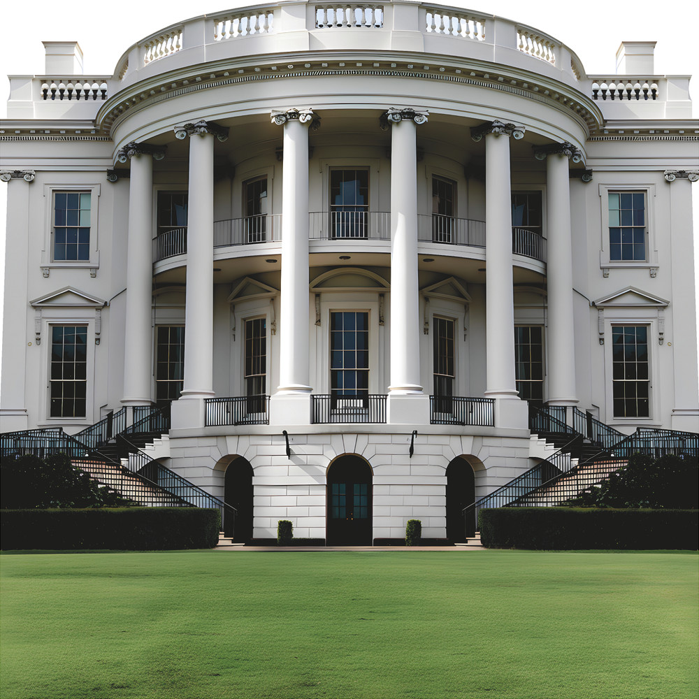H13753 White House Front Entrance Executive Mansion Cardboard Cutout Standee Sta