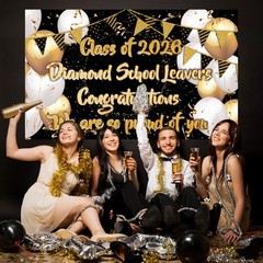 Personalised Graduation Background Banner School Leaver 2026 party decoration