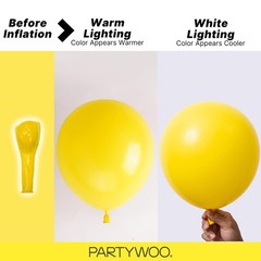 PartyWoo Yellow Balloons 130pcs Different Sizes of 18 12 10 5 Inch Matte Yell…