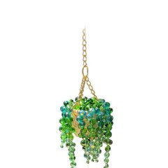 Plastic Beaded Hanging Basket Decor for Car Rearview Mirror 15cm Trendy Look