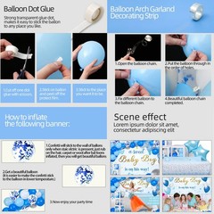 Baby Shower Decorations for Boy, Blue Baby Party Decor Kit with Balloons Boxe…