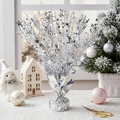 12 PCS Silver Glitter Metallic Foil Spray Star Burst Table Centerpiece Decor