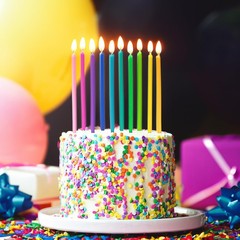 Apluselection 40-Count Rainbow Birthday Candles, Tall Thin 5.5, Multicolor