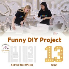 4FT Light Up Numbers Marquee 13th Birthday Decorations Large Foam Board DIY Kit