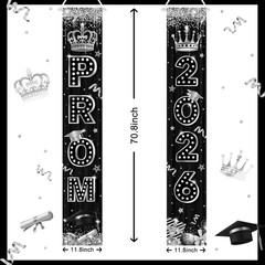 Prom Decorations 2026 Prom Send off Decorations 2026 Black and Silver Graduation