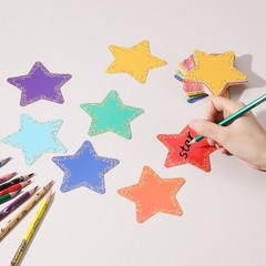 108Pcs Glitter Star Cutouts, 3.5″ Confetti Cutouts Sparkle Paper Cuts, 9 Colors