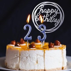 10-Pieces Number Birthday Candles – Candles, 0-9 Glitter Blue