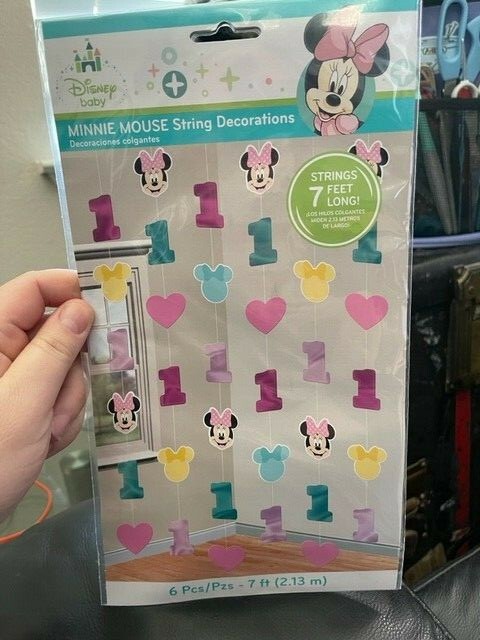Minnie Mouse Fun to Be One 6 String Decoration 1st Birthday Party New!!!