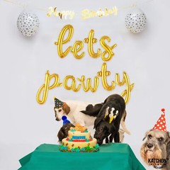 KatchOn, Dog Balloon for Puppy Party – 28 Inch, Pack of 6 and Lets Pawty Ball…