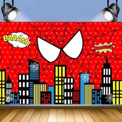 Popular Spider-Man Theme Backdrop Birthday Party Decorations Background Banner