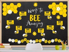 Spring Bee Daisy Flower Inspirational Bulletin Board Paper Cutouts 95 Pcs Set