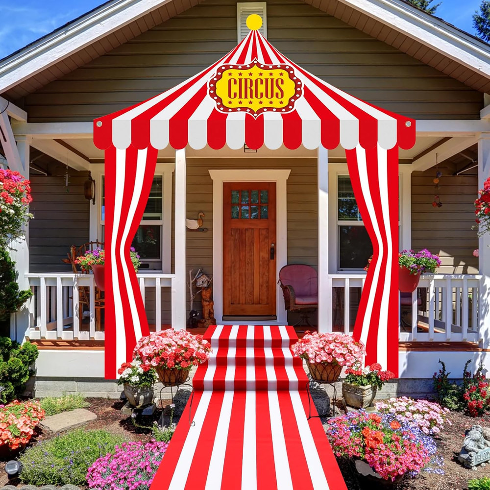 4 Pcs Carnival Circus Tent Decorations Carnival Entryway Door Party Decor Awning