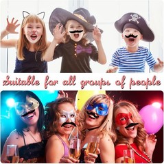 Create Joy with 48 Self-Adhesive Mustaches – Perfect for Cosplay & Family Events