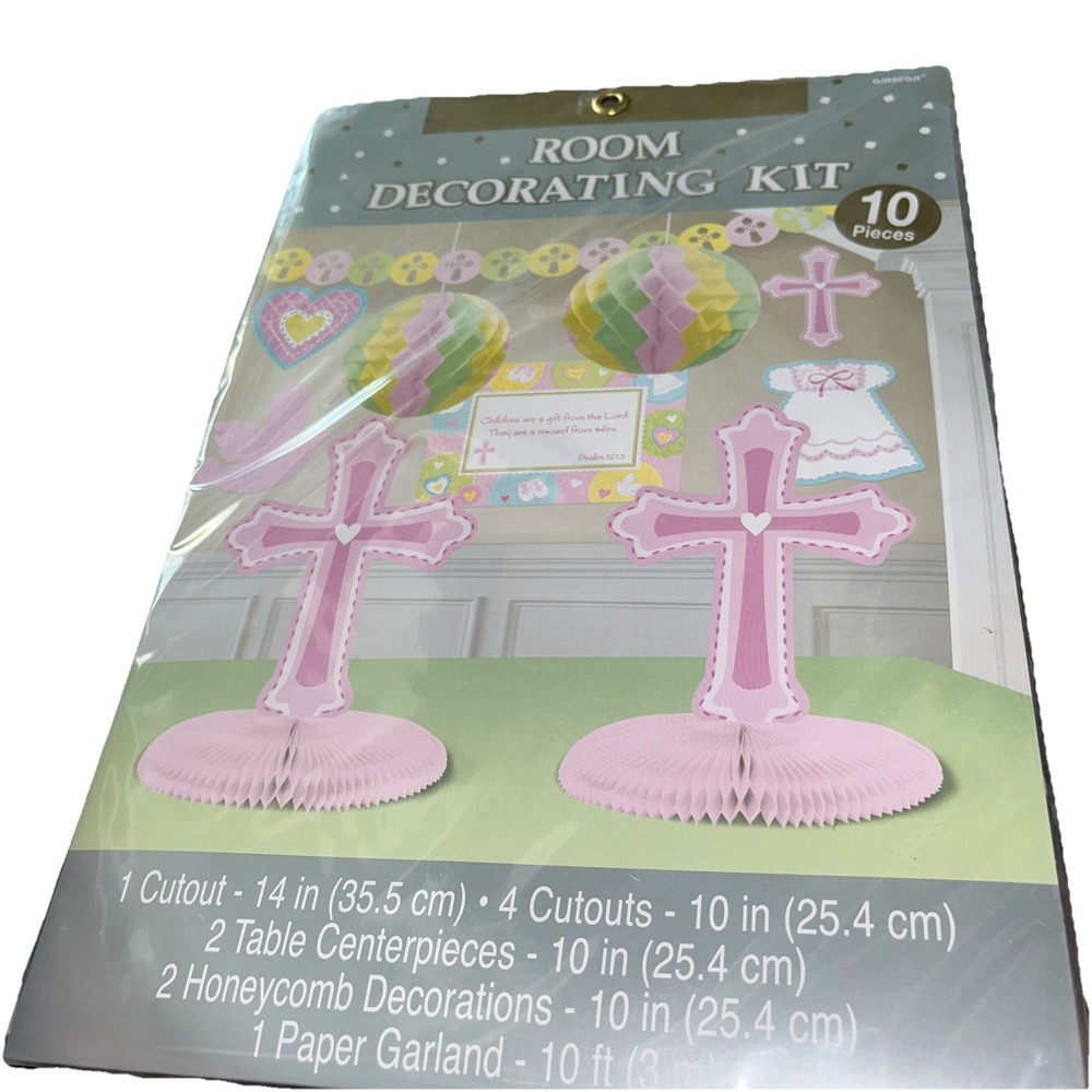 Confirmation Cross 10 Piece Room Decorating Kit Pastel Colors Party Supply