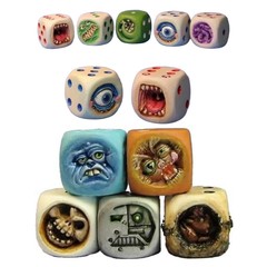 5 Pcs Funy Resin Dice Set Halloween Tabletop Game Dice Props Weird Dice Party