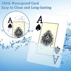 2 Set Waterproof Playing Cards and Floating Table, Pool Toys Adults Poker Gam…