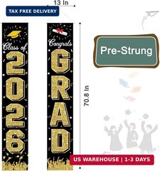 2026 Graduation Decorations, Graduation Banner Class of 2026, Hanging Congratula