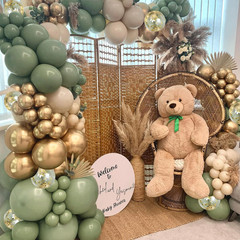 Sage Green White Sand Balloon Arch Kit, Green Beige Gold Metallic Balloons Garla