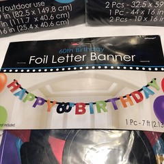 60th birthday party decorations Banner W6 Ft Wall Decorating Kit -A4
