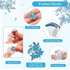 Sasylvia Memorial Pins Bulk Celebration of Life Funeral Favors Flower Brooche…