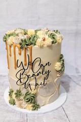 Acrylic We Can Bearly Wait Cake Topper Gold Bear Decor Baby Shower Reveal Prop