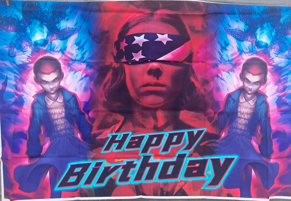 Stranger Things Birthday Back drop/ Banner 59 x 39in
