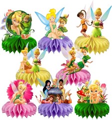 8Pcs Fairy For Tinkerbell Honeycomb Table Centerpiece,Cartoon Birthday Party …