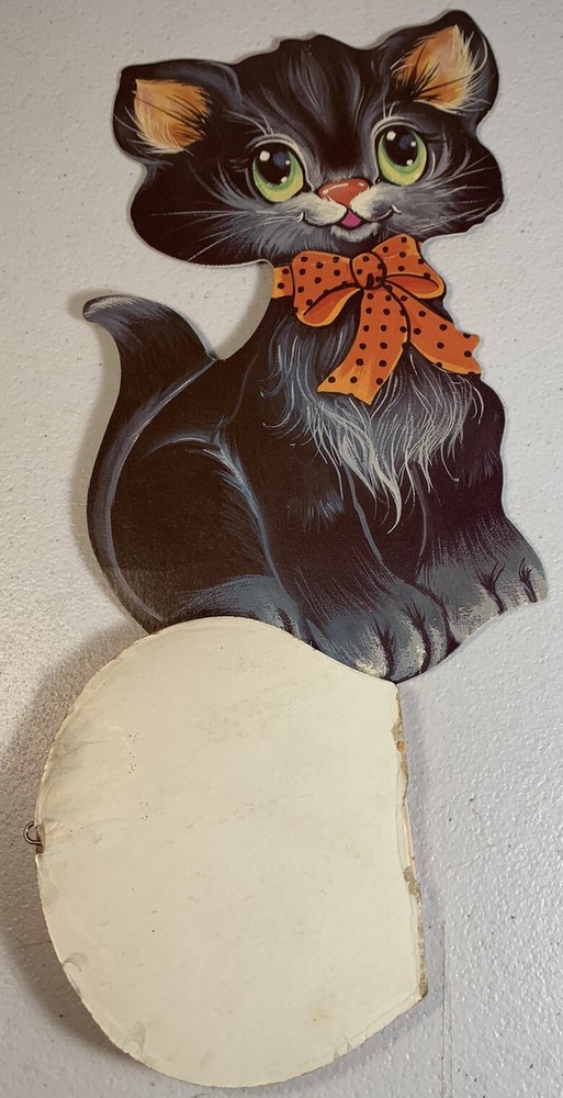 VTG HALOWEEN BLACK CAT HONEYCOMB PAPER TABLETOP DECOR CENTERPIECE