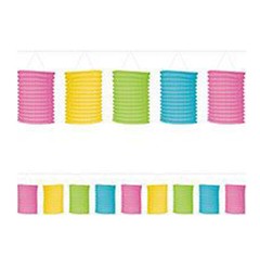 Multi Colored Paper Lantern Garland Party Hanging Decorations ~ 12ft Long