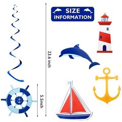 20 Pieces Nautical Hanging Swirl Cruise Ship Anchor Nautical Sailor Theme Par…