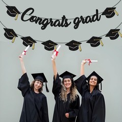 Congrats Grad Banner – Graduation Decorations Class of 2026 Party Supplies – …