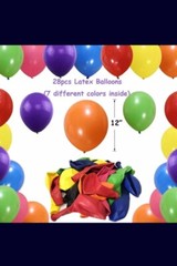 Happy Birthday Decoration Set, Banner, Multi-Color Balloons, Pom-Poms, Swirls