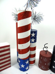 Mixed Lot of July 4th Table Decor Flags Stars Firecrackers Decorations