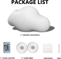 LED Inflatable Cloud Balloons for Wedding/Event/Party Decor (4.92ft)