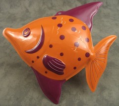 Vintage Y2K 3D PLASTIC TROPICAL FISH HANGING DECOR Lot 12 LUAU PARTY Open Box