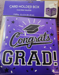 Amscan Graduation 12×12 Card Box Grad Party Available in Red Green or Purple